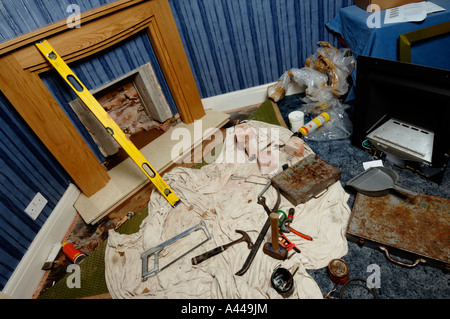 DIY Heimwerker Kamin Stockfoto