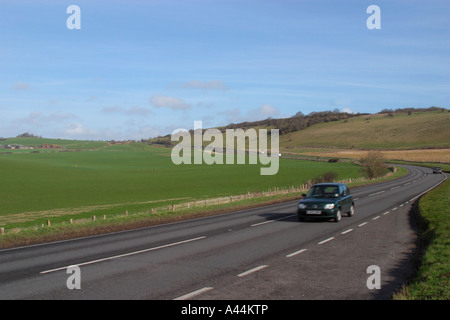 Lange Furlong A280 in West Sussex, England Stockfoto