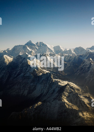 Luftaufnahme des Gipfels des Mt. Everest und das Himalaya-Gebirge Stockfoto