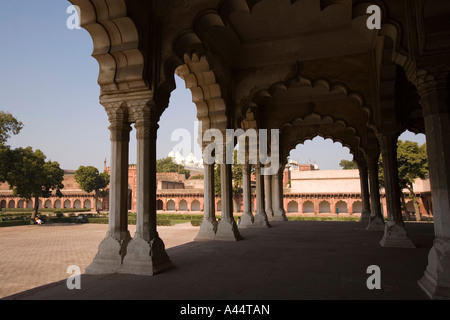 Indien Uttar Pradesh Agra Fort Diwan ich bin Hall der Öffentlichkeit Moti Masjid anzeigen Stockfoto