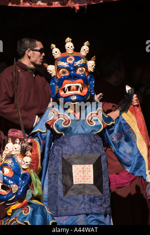 Indien-Ladakh-Leh Spitok Festival Tanz der Lords of Death Stockfoto