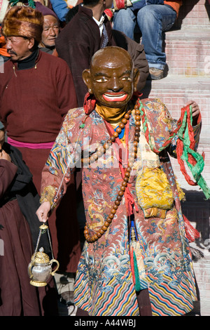 Indien Ladakh Leh Spitok Festival lieben Buddha Figur Stockfoto