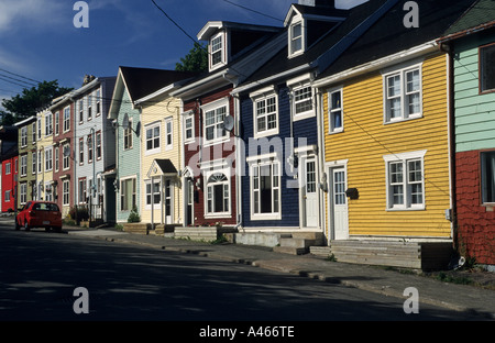 Bunte Häuser im historischen Zentrum von St. John´s, Neufundland Stockfoto