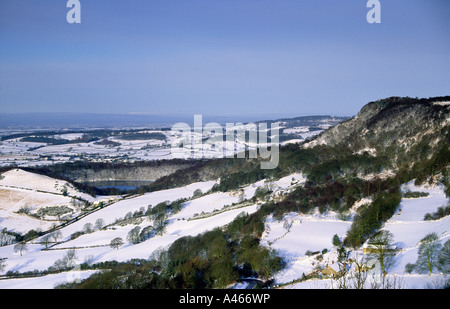 Garbutt Wood und Gormire See im Winter gesehen von Roulston Narbe, North Yorkshire Moors Stockfoto