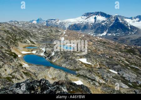 Wilden unberührten glazialen Berglandschaft mit Gletschern und Seen Eastgreenland Stockfoto