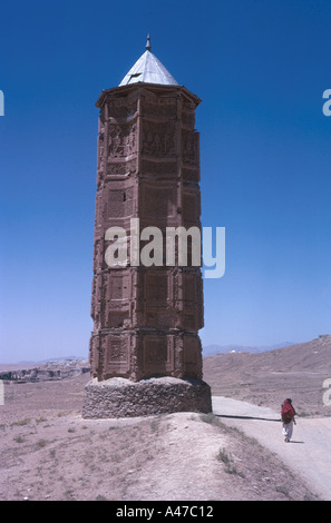 Minarett gebaut von Sultan Mas Ud III Ghazni, Afghanistan Stockfoto