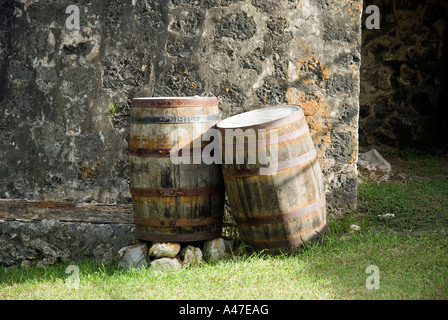 Zucker-Fässer, Morgan Lewis Windmill, St. Andrew, Barbados, 8/06 Stockfoto