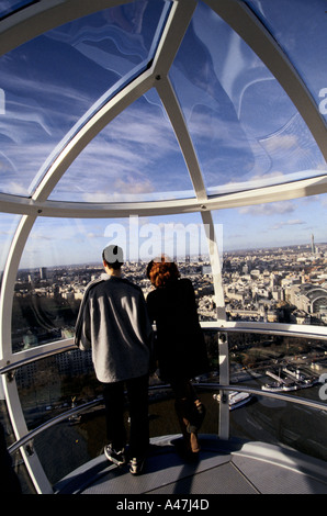 London eye das british Airways London Eye Southbank Fluss Themse Londonview über das Westend Stockfoto