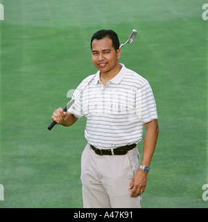 Porträt eines männlichen Golfers Stockfoto