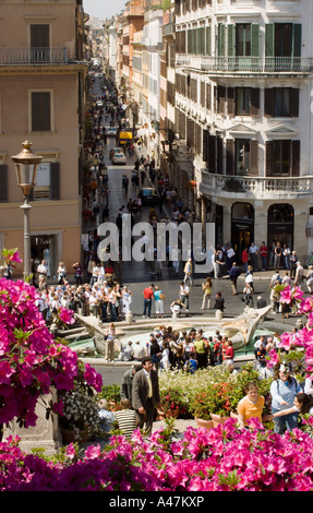 Massen an spanische Treppe Wahrzeichen Rom Italien Stockfoto