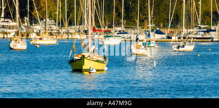 Segelschiffe in Marina Lake Michigan Milwaukee Wisconsin USA Stockfoto