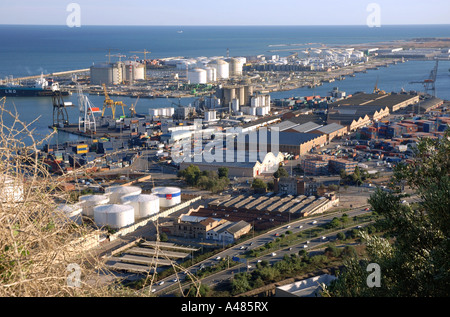 Panoramablick auf Barcelona vom Castel del Montjuïc Park Barça Catalunya Catalonia Katalonien Costa Brava España Spanien Europa Stockfoto