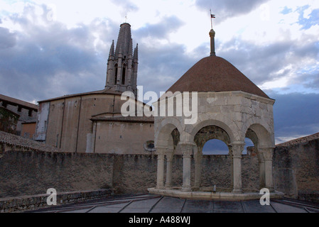 Blick auf Sant Feliu aus Banys Árabs Girona Catalonia Catalunya Cataluña España Spanien Europa Stockfoto