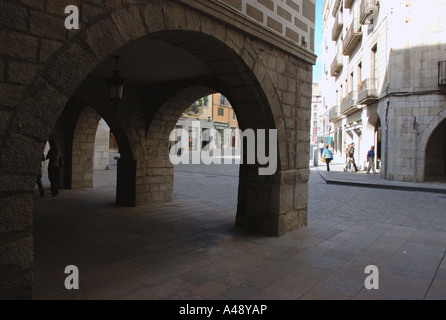 Blick auf die Rambla De La Libertat Libertad Libery Gerona Girona Katalonien Catalunya Cataluña España Spanien Europa Stockfoto