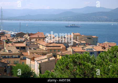 Panoramablick über die Küste von St. Tropez Côte d ' Azur Saint San S Cote D Azur Frankreich Südeuropa Stockfoto