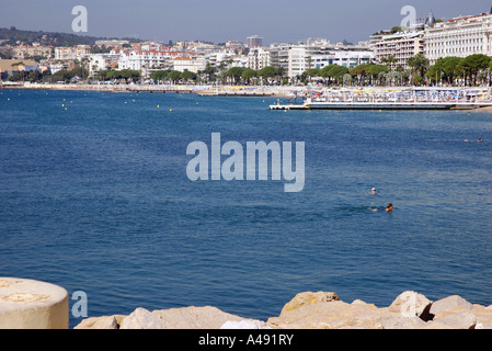 Panoramablick auf Meer & Strand von Cannes Côte d ' Azur Cote D Azur Frankreich Südeuropa Stockfoto