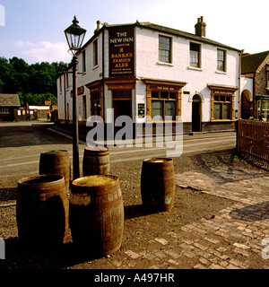 UK Shropshire Ironbridge Blists Hill Museum das neue Gasthaus und High Street Stockfoto