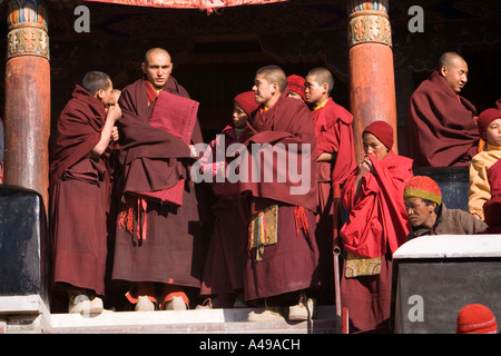 Indien-Ladakh-Leh-Tal-Spitok-Gompa Festival buddhistische Mönche Stockfoto