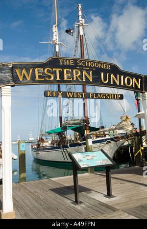 USA Florida Keys Western Union hoch Segeln Schiff Key West Waterfront Stockfoto
