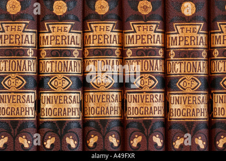 Alte Bücher Dictionary of Universal Biography Stockfoto