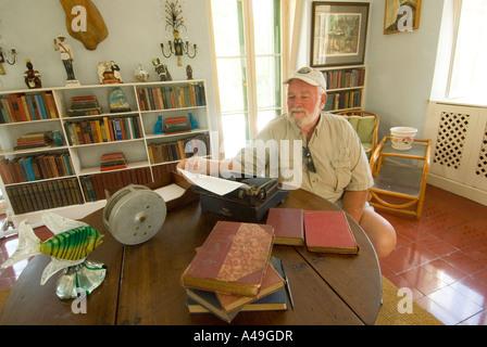 USA Florida Keys Ernest Hemingway aussehen wie sitzen im Hemingway Büro und Bibliothek historische Ort Key West Stockfoto