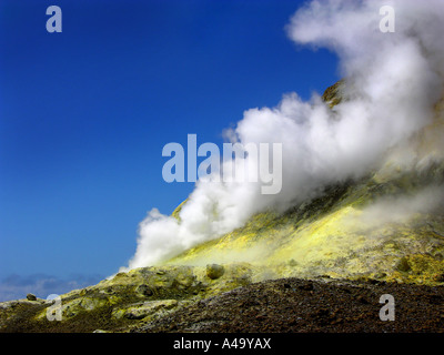 Fumarole auf White Island, Neuseeland, White Island, Abel Tasman Nationalpark Stockfoto