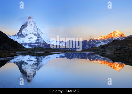 Matterhorn in Zermatt Morgen Licht, Schweiz, Stockfoto