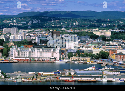 Zentrum von Oslo aus Ekeberg Hill, Norwegen Stockfoto