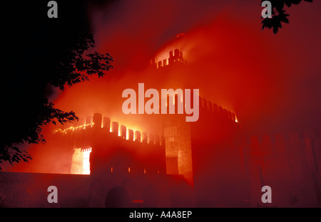 Die Verbrennung des Turms Montagnana Veneto Italien Stockfoto