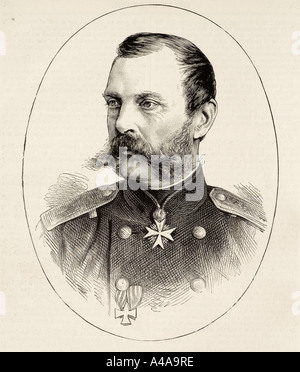 Alexander II Kaiser Russland Schnurrbart königlichen Lizenzgebühren männlichen Porträt Kopf Schulter Stockfoto