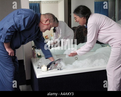 Schaumbad Stockfoto