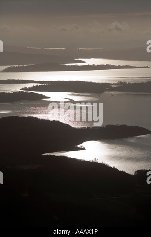 Blick vom Ben Lomond, Blick nach Süden über Loch Lomond Stockfoto