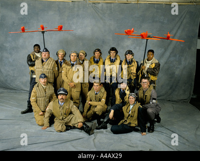 Akteure rekonstruieren die Königliche Luftwaffe-Team bei der königlichen Turnier Earls court London 1990 Stockfoto