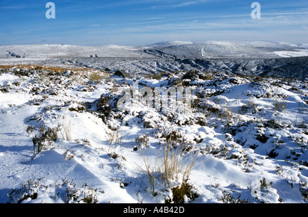 Dartmoor im Winter Blick von Warren House Inn, Dartmoor, Devon, England Stockfoto