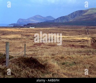 Blick auf einem abgelegenen Ferienhaus auf Valentia Island Co. Kerry, Irland Stockfoto