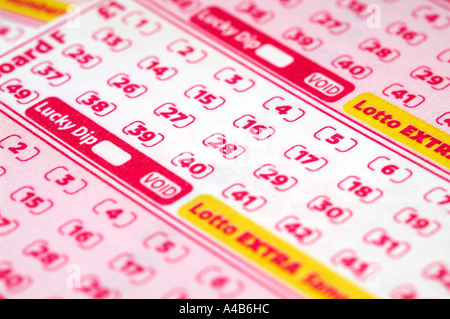 National, Lotto, spielen, Rutschen, Spiel, Karten, Tickets, National, Lotterie, Spiel, spielen, bilden, ticket, gewinnen, Spiel, national, Lotter Stockfoto