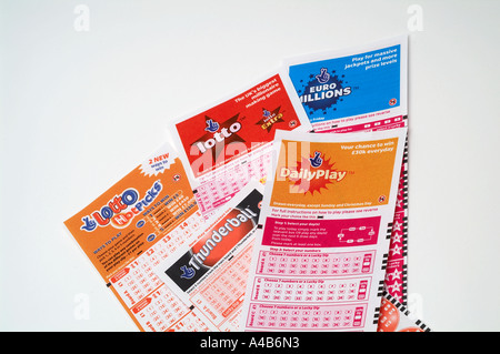 National, Lotto, spielen, Rutschen, Spiel, Karten, Tickets, National, Lotterie, Spiel, spielen, bilden, ticket, gewinnen, Spiel, national, Lotter Stockfoto