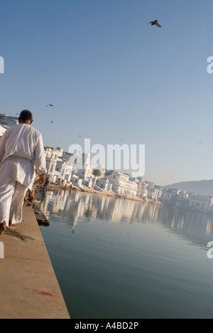 Stock Bild der Baden Ghats in der hinduistischen heiligen Stadt Pushkar Rajasthan Indien Stockfoto