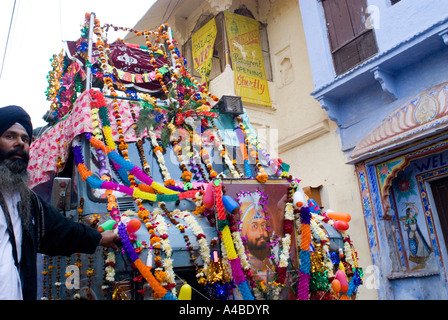 Abbildung des Gurupurab Sikh Festivals von Bhai Amar Das oder Bhai Amardas in Bundi Rajasthan Indien Stockfoto