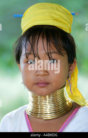 Thailand Chiang Mai Langhals Mädchen von Karen Tribe Stockfoto