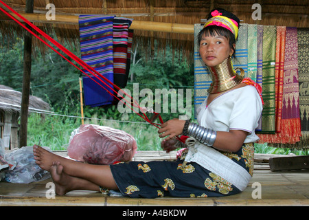 Frau Longneck Karen im nördlichen Thailand Chiang Rai Region Stockfoto