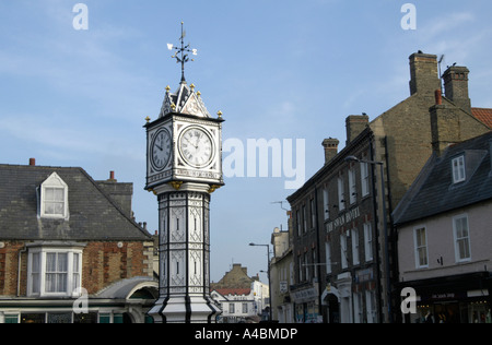 Downham Market Uhrturm der Stadt von James Scott im Jahre 1878 Norfolk England UK vorgestellt Stockfoto