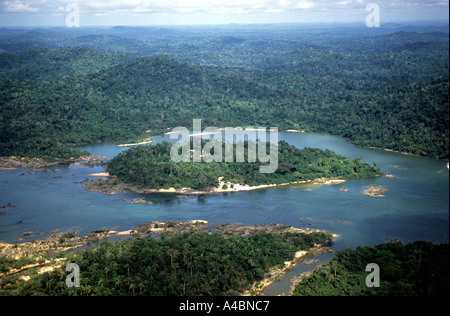 Tataquara, Para, Brasilien. Luftaufnahme der Insel. Stockfoto