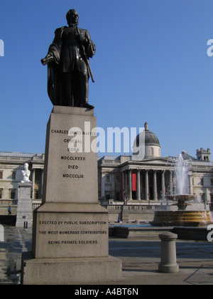 General Charles James Napier Statue in Trafalgar Square City of Westminster London UK Stockfoto