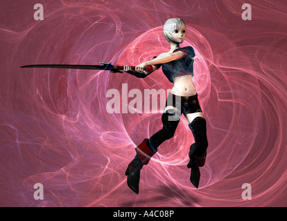 Weibliche Manga Blockpaare. Stockfoto