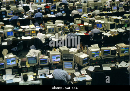 BARCLAYS DE ZOETE HANDELSRAUM. CITY OF LONDON. 17. OKTOBER 1987 Stockfoto