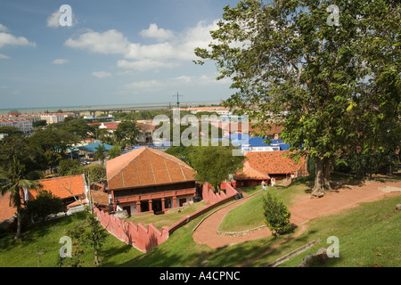 Malaysia Melaka erhöhten Blick auf die Uferpromenade von Bukit St Paul Stockfoto