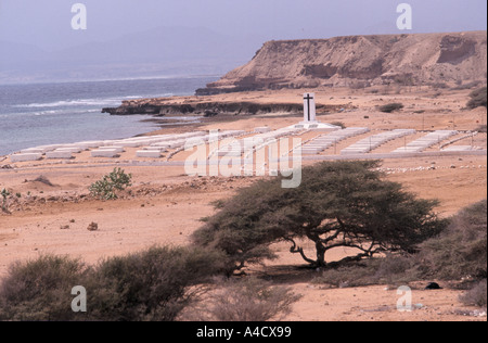 Der französische Friedhof mit Blick auf das Rote Meer, Obock, Dschibuti Stockfoto