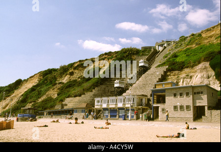 UK Dorset Bournemouth Strand der Cliff railway Stockfoto