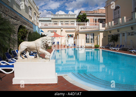 Hotel Boutique La Union, Schwimmen Pool, Cienfuegos, Provinz Cienfuegos, Kuba Stockfoto